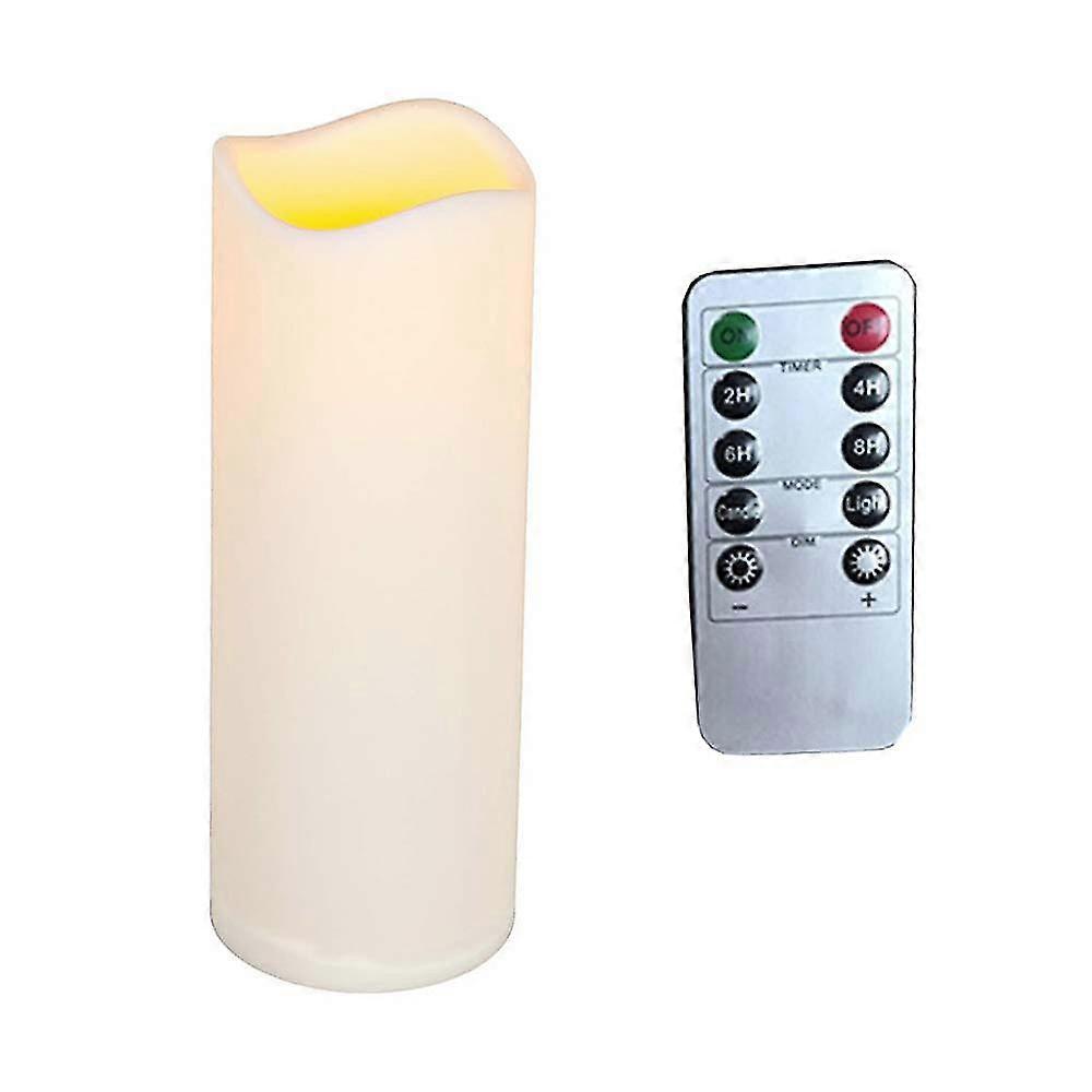 Everlasting Glow Led Indoor/outdoor Candle, Timer, Bisque, 3" X 9"