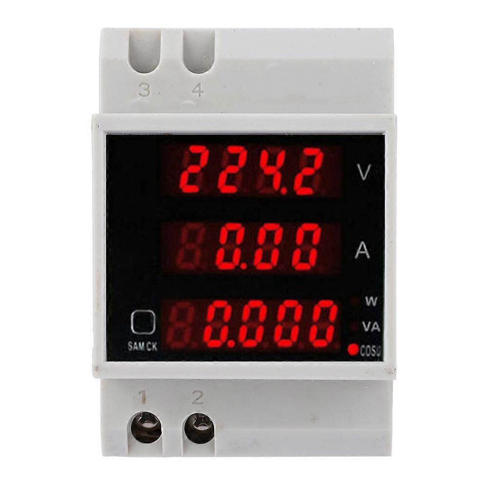 D52-2048 Multi Function Meter Rail Digital Displayed AC Voltage Current Power Factor Meter AC80~300V 100A