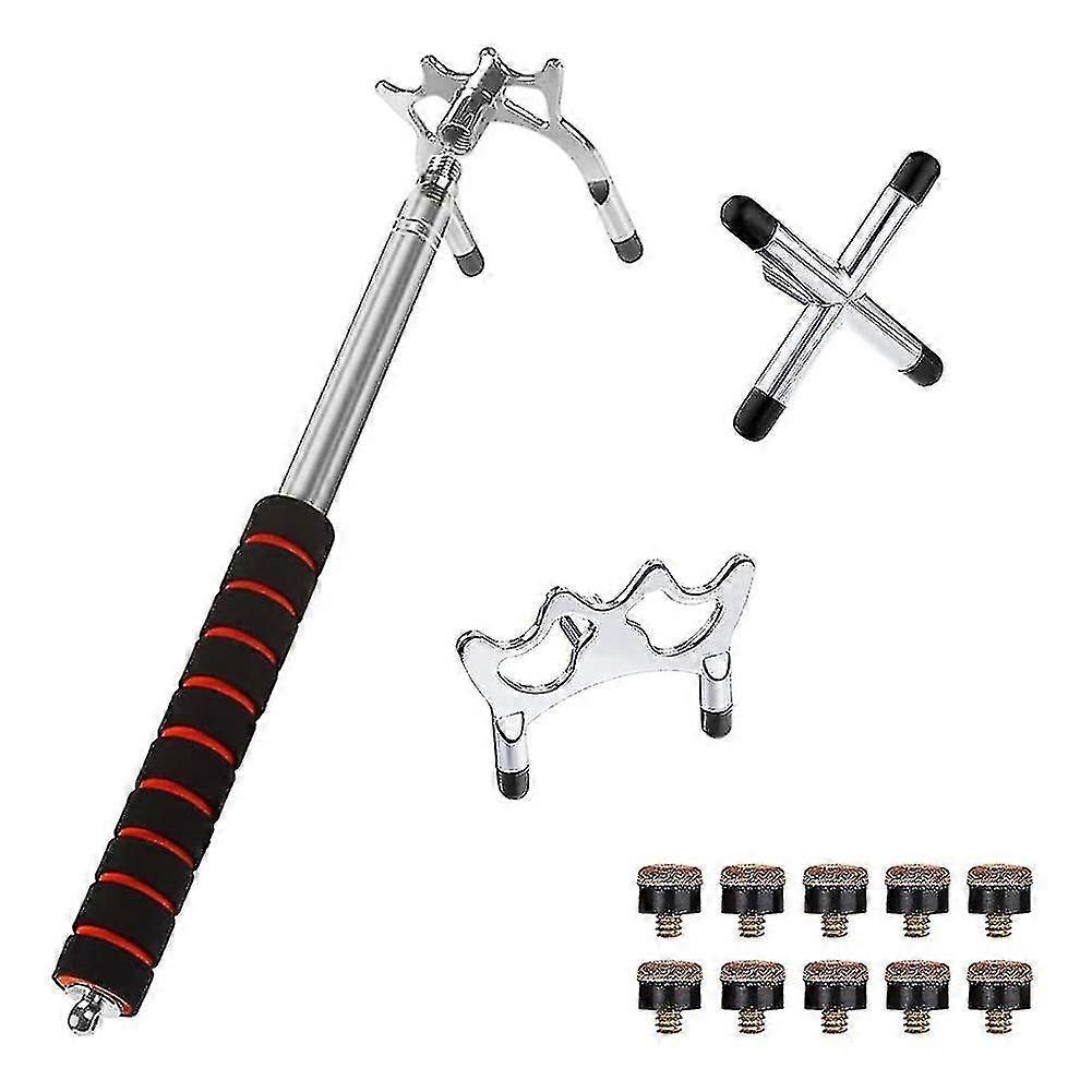 Retractable Billiards Cue Stick Bridge With 3 Pcs Removable Silver