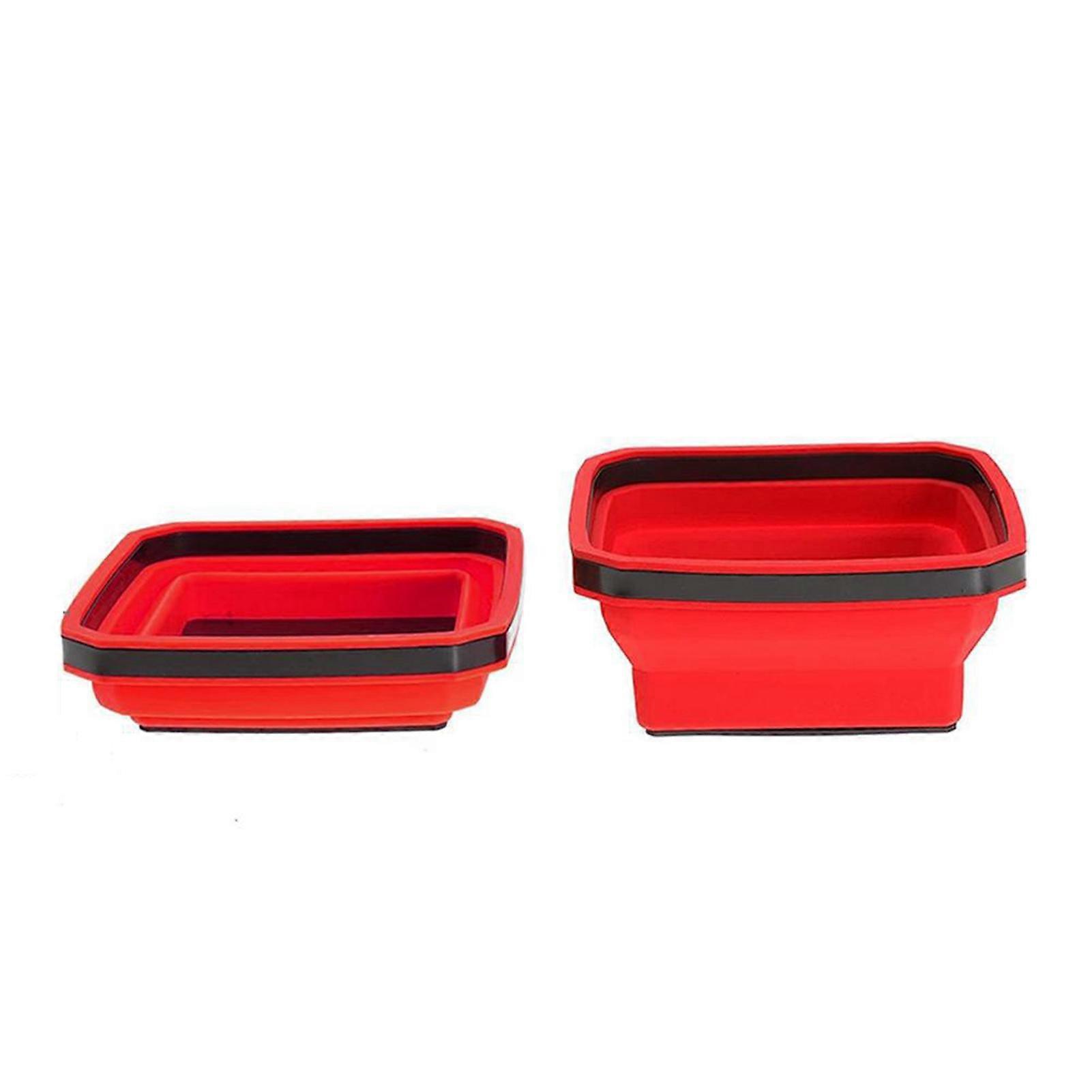 1/4pcs Silicone Collapsible Magnetic Parts Tray Multifunctional Portable Tool Box for Hardware Parts