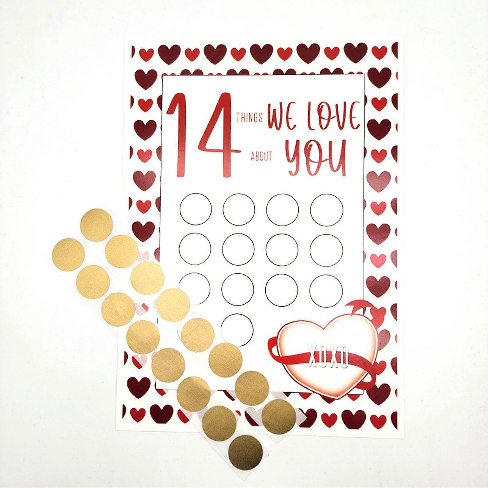 14 Things I Love Abouts You Scratch Card Writable Happiness Recording Scratch Card for Valentine Gift