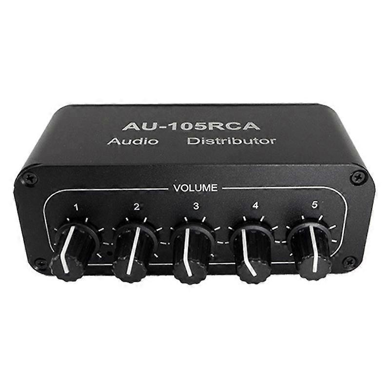 5CH Audio Distributor Stereo Audio Mixer 1Input 5Output Splitter