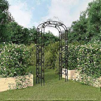 Gartenbogen schwarz 116x45x240 cm Stahl