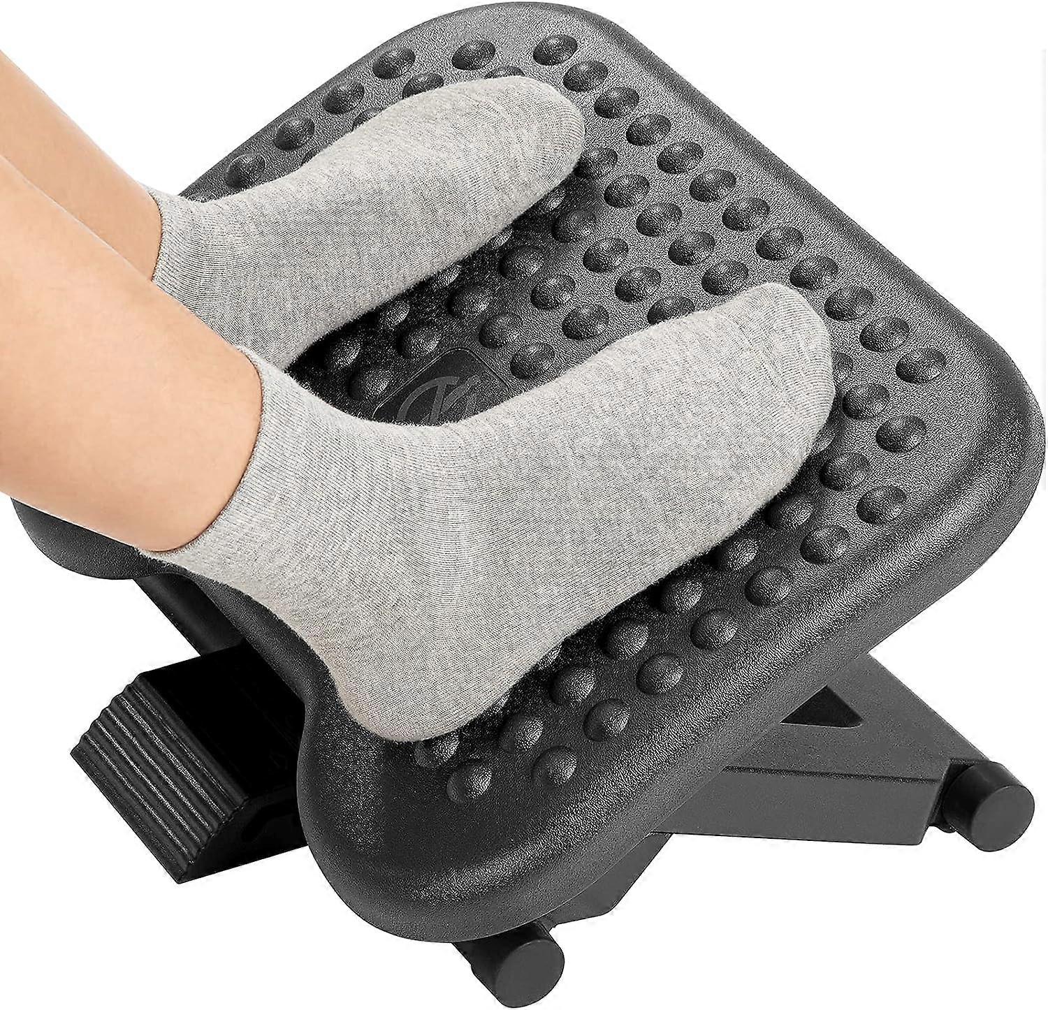 Ergonomic 3-height footrest - 30 degree tilt angle adjustment - Non-slip massage surface texture,2024 Ping