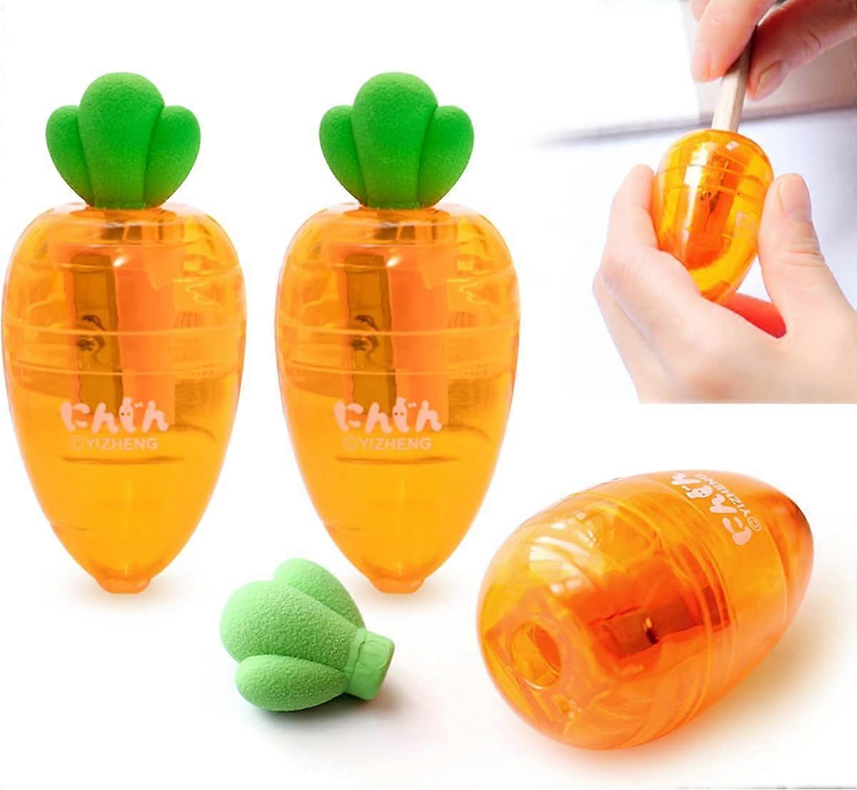 Cute Sharpener, Kawaii Sharpener Small Handheld Pencil Sharpener, Fruits Manual Pencil Cutter Accessory Office Home School Supplies with Eraser Suitab