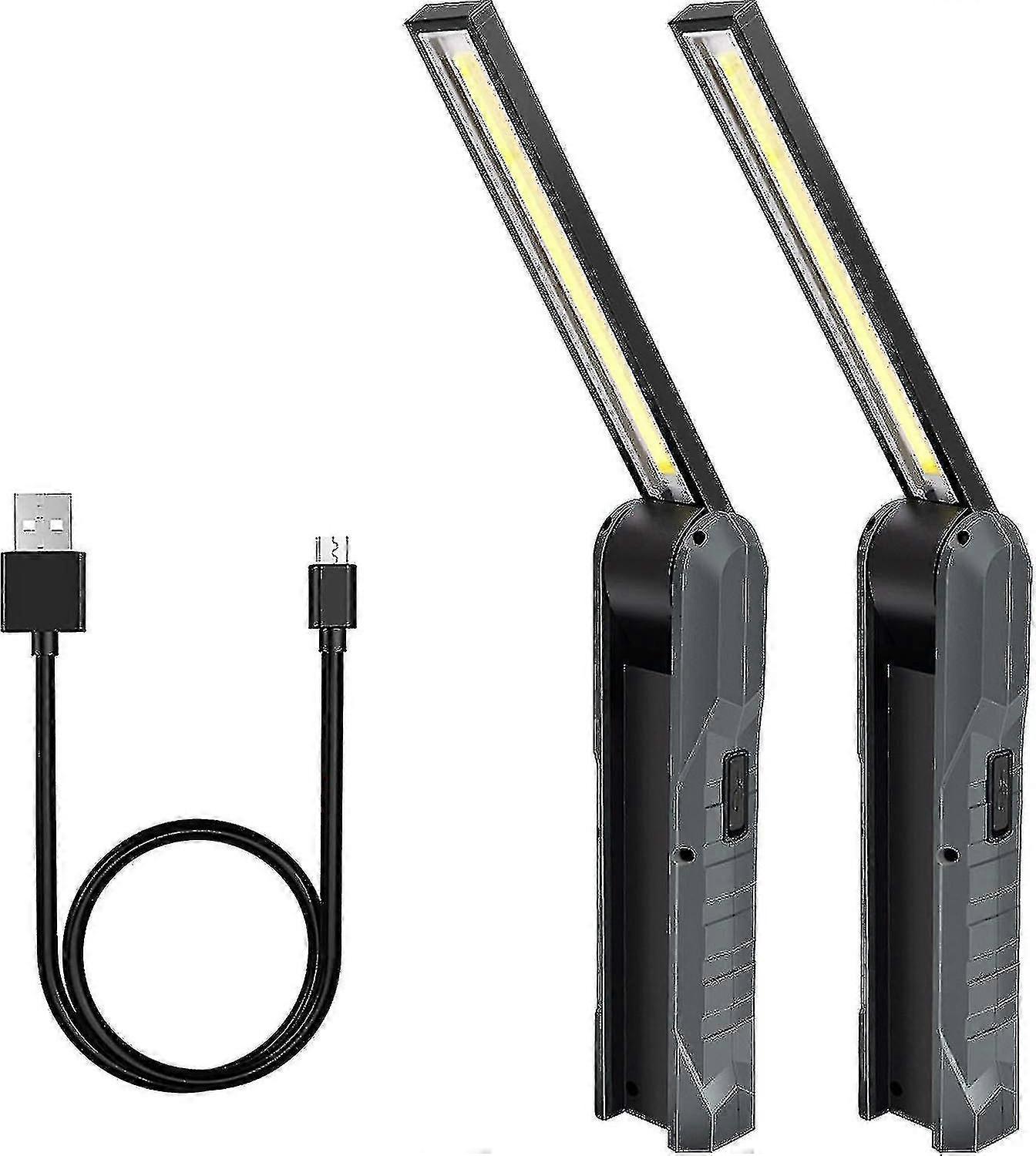 2 Pcs Rechargeable Led Work Lights, Work Lights, Mechanical Lights, Foldable Flashlights With Magnet Tw