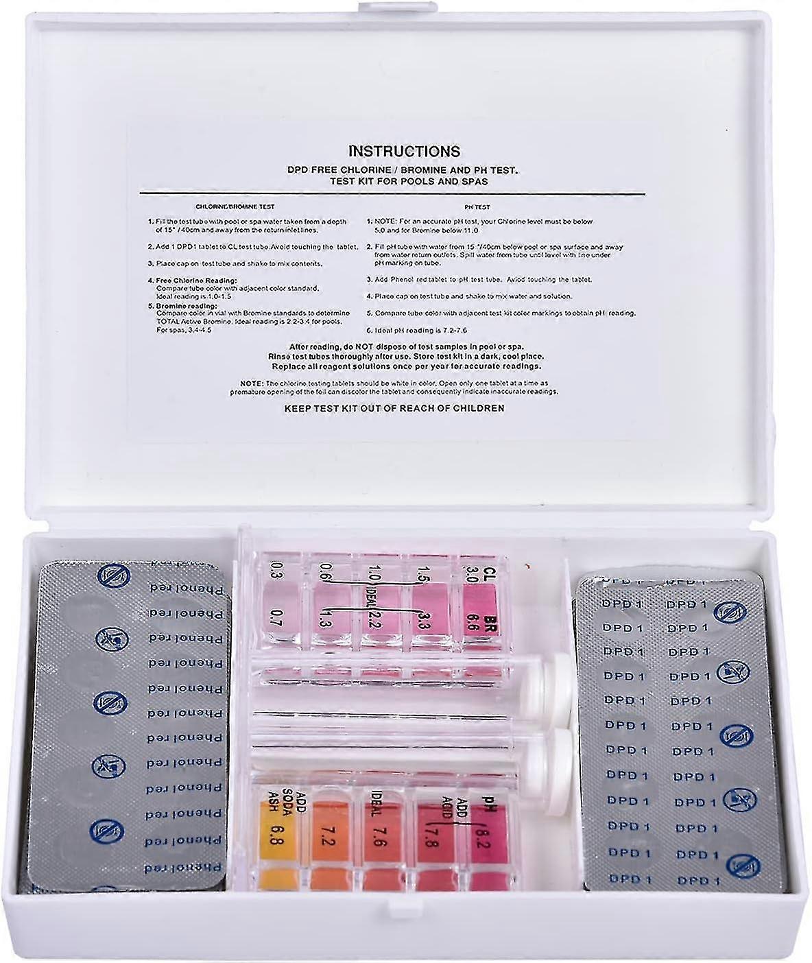 Dpd 1 Testabs, Blister Style Chlorine Dpd 1 Rapid Reagent Tablet For Pool And Hot Tub Water Quality Ph Value 7.0 To 7.4