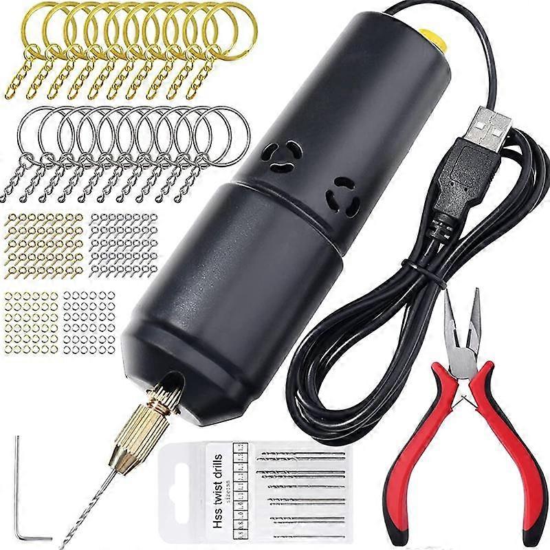 Electric Drill,for Casting Molds,Electrical Pin Vise Kit with 10Pc Drill Bits for Art Jewelry Keych