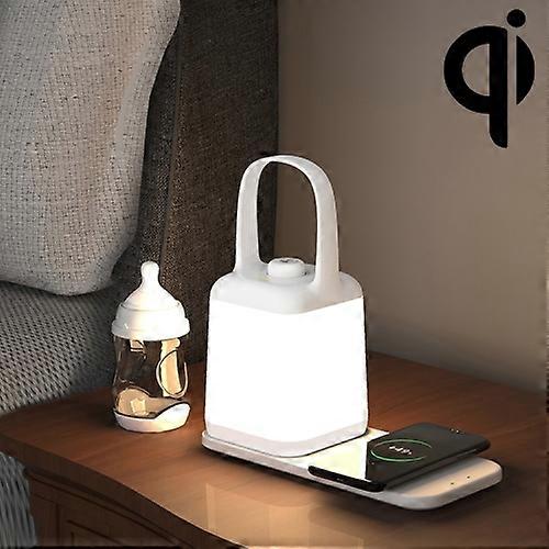 LED Smart Bedside Night Light Portable Lantern with Wireless Charging Function