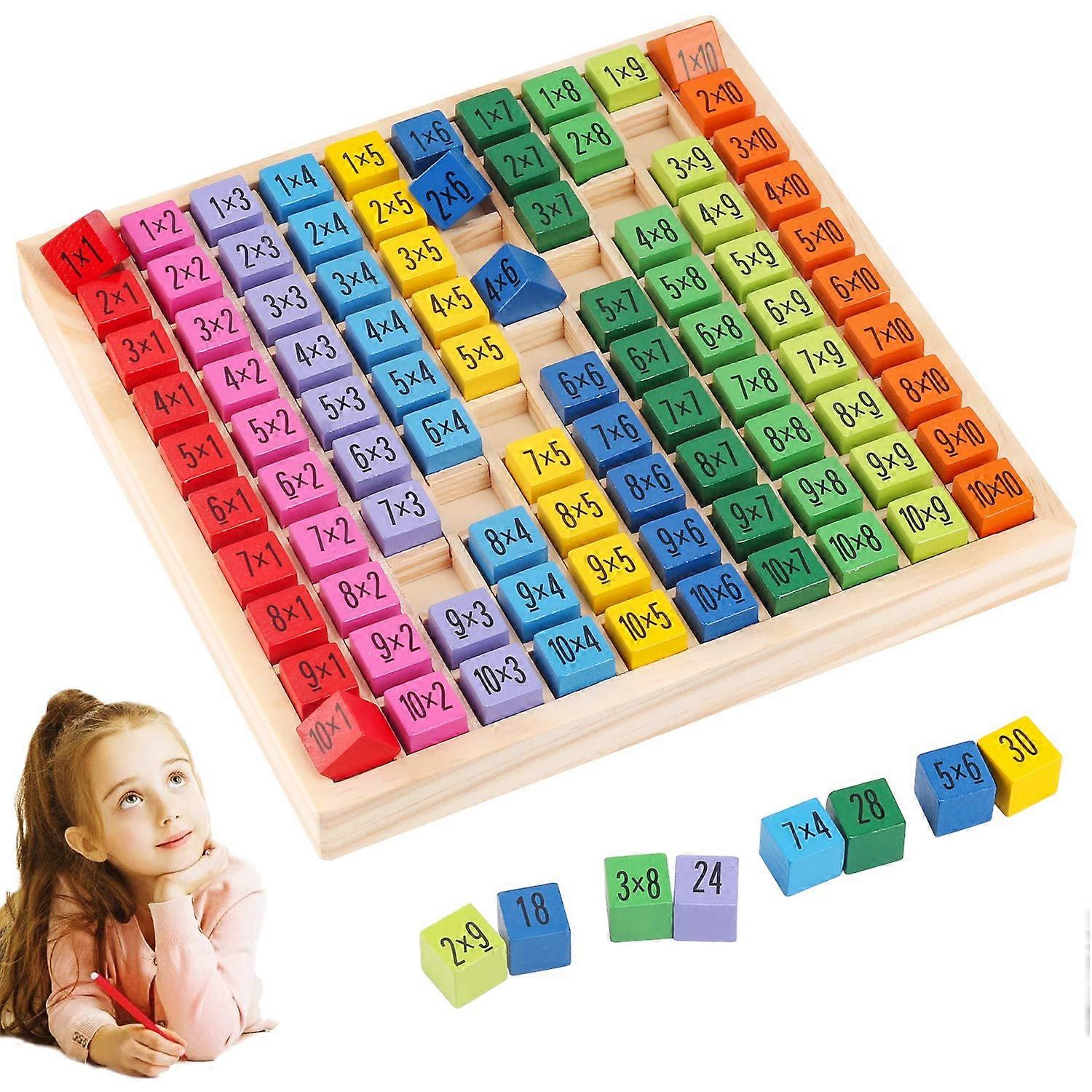 Times Tables Games,Maths Games,Puzzle Wood,Stacking Tower Wood, Numbers,Color&Arithmetic Learning