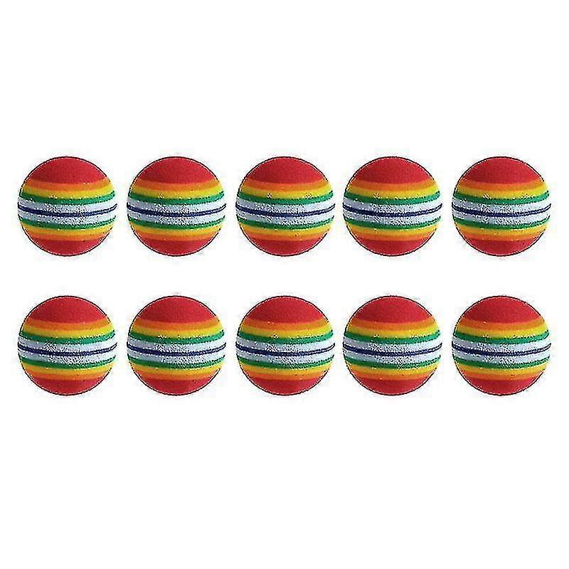 10pcs Colorful Pet Rainbow Foam Fetch Balls Training Interactive Dog Funny Toy