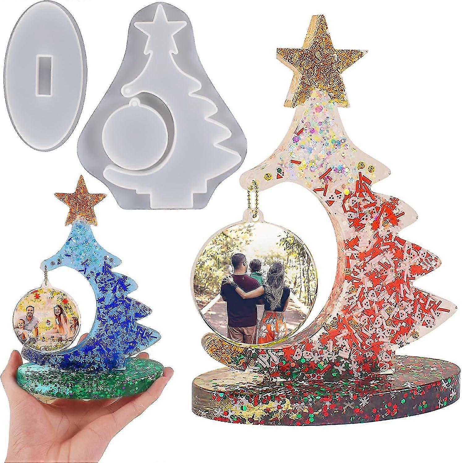 Photo Frame Resin Molds, Christmas Tree Shape Resin Molds For Epoxy Casting, Picture Frame Display Unique Crafts Making Resin Mold Table Home Decor Gi