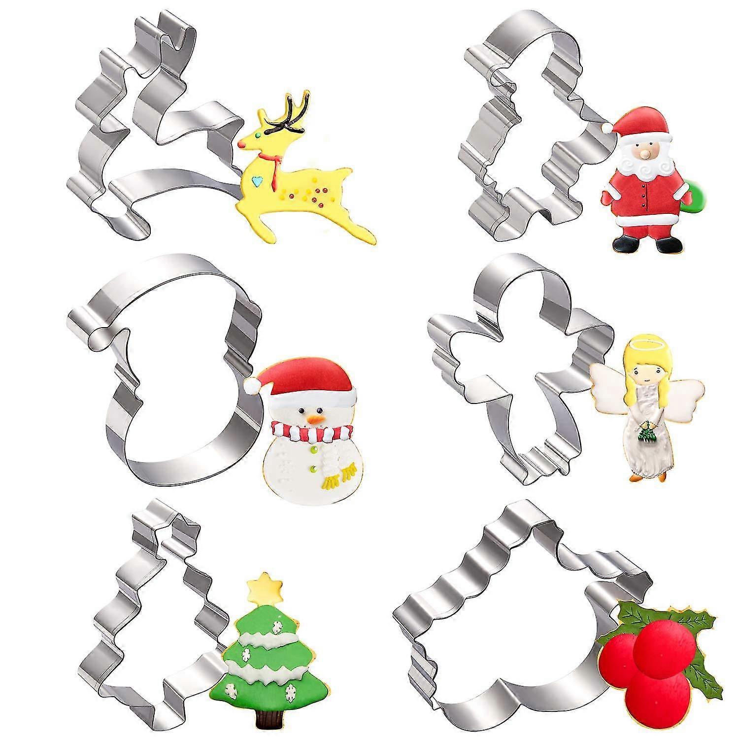 6pcs Christmas Stainless Steel Biscuit Mold