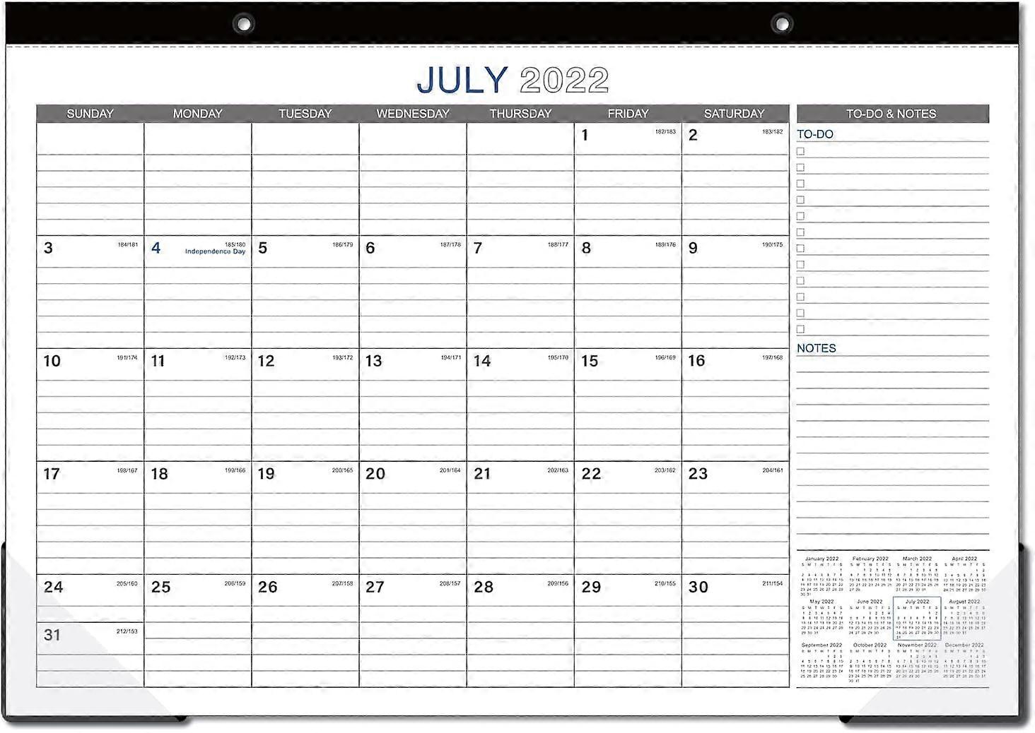 - Desk Calendar - 18 Months Large Monthly Desk Calendar from July 22 - December 23, 17" x 12", Desk Pad, Large Ruled Blocks, To-do List & Notes, Best