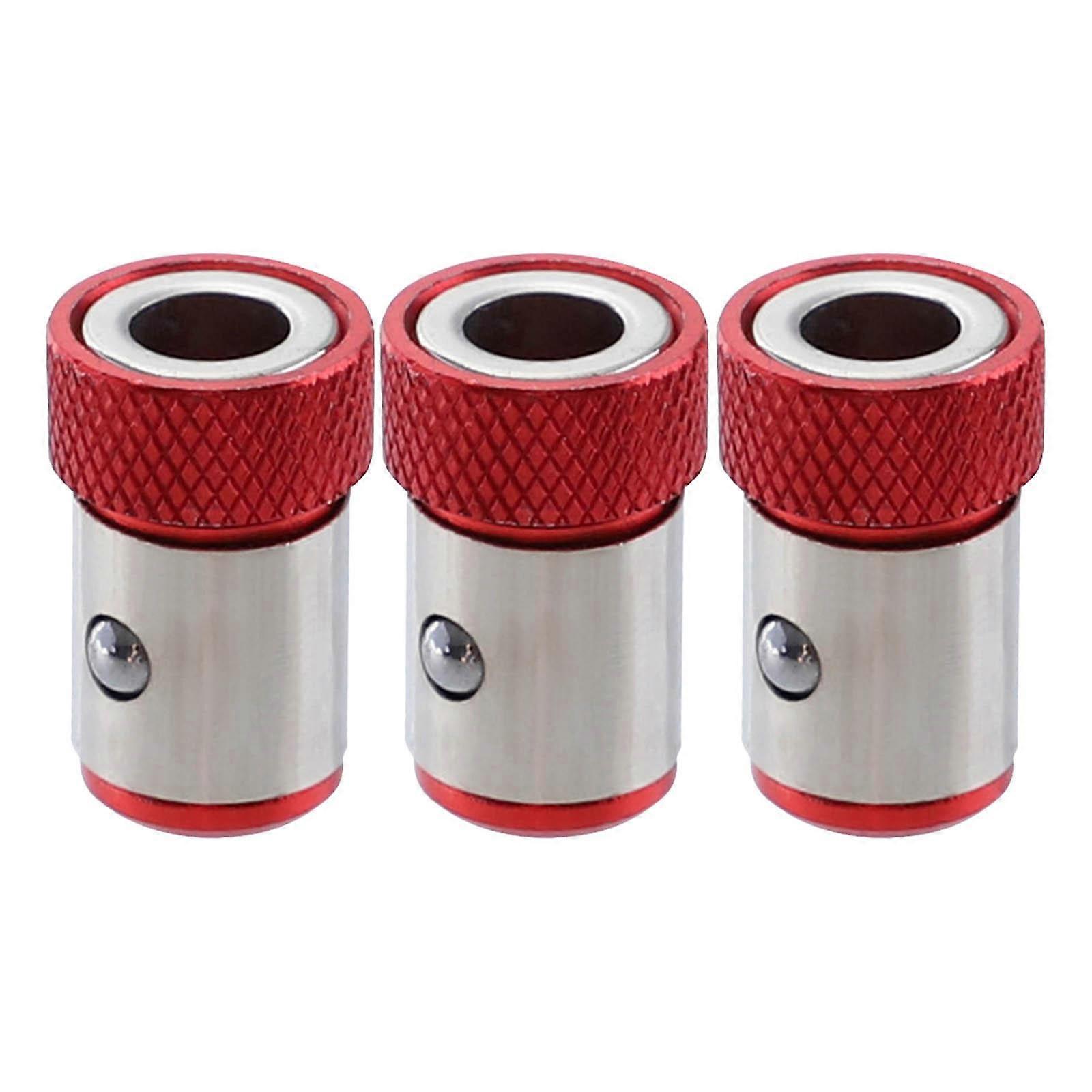 3Pcs Bit Magnetizer Rings Magnetic Rings for Strong Magnetizer Drill Bit Red