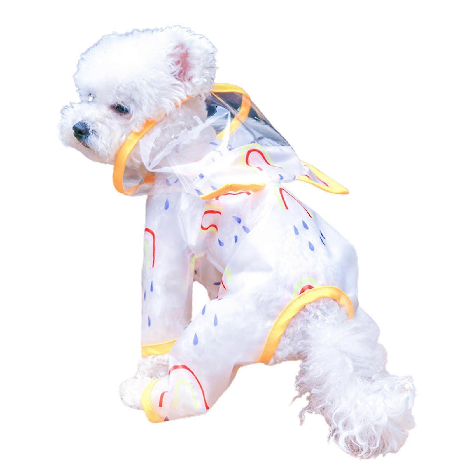Imperméable pour animaux de compagnie Imperméable à l’eau confortable Transparent Full Body Coverage Brim Rain Jacket pour l’extérieur