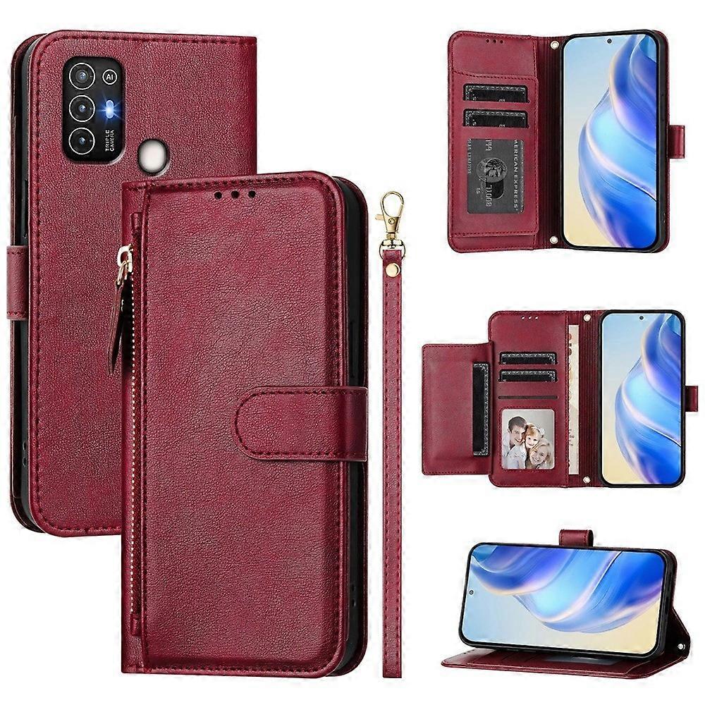 Zipper Wallet PU Case For ZTE Blade A52