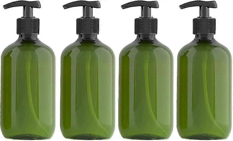 4 Pcs Large Empty Bottles Capacity 300 Ml(green)