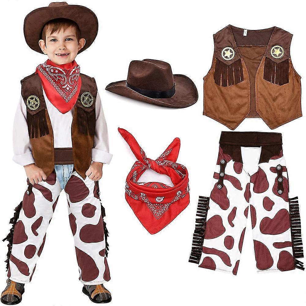 Boy Western Cowboy Style Set For Kids Halloween Party Dress Up, rollespill og Cosplay P