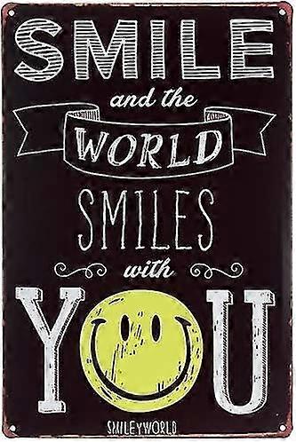 Sorriso modo retro, sorriso, bar sinal de parede arte decoração metal sinal de café sinal 8x12 polegadas ou 12x16 polegadas modo 2