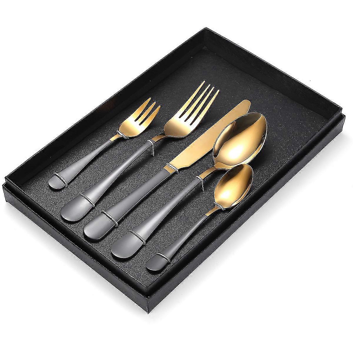 5-Piece Stainless Steel Flatware Set, Kitchen Utensil Set
