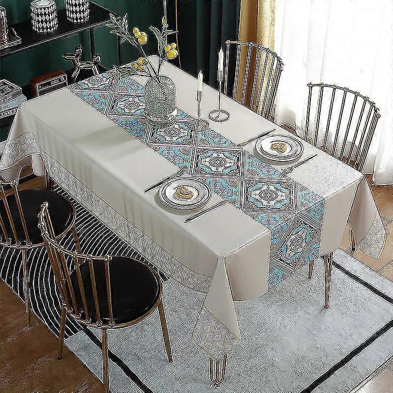90*140cm Table Cloth Plastic Tablecloth Wipeable Pvc Wipe Clean Waterproof Table Cover