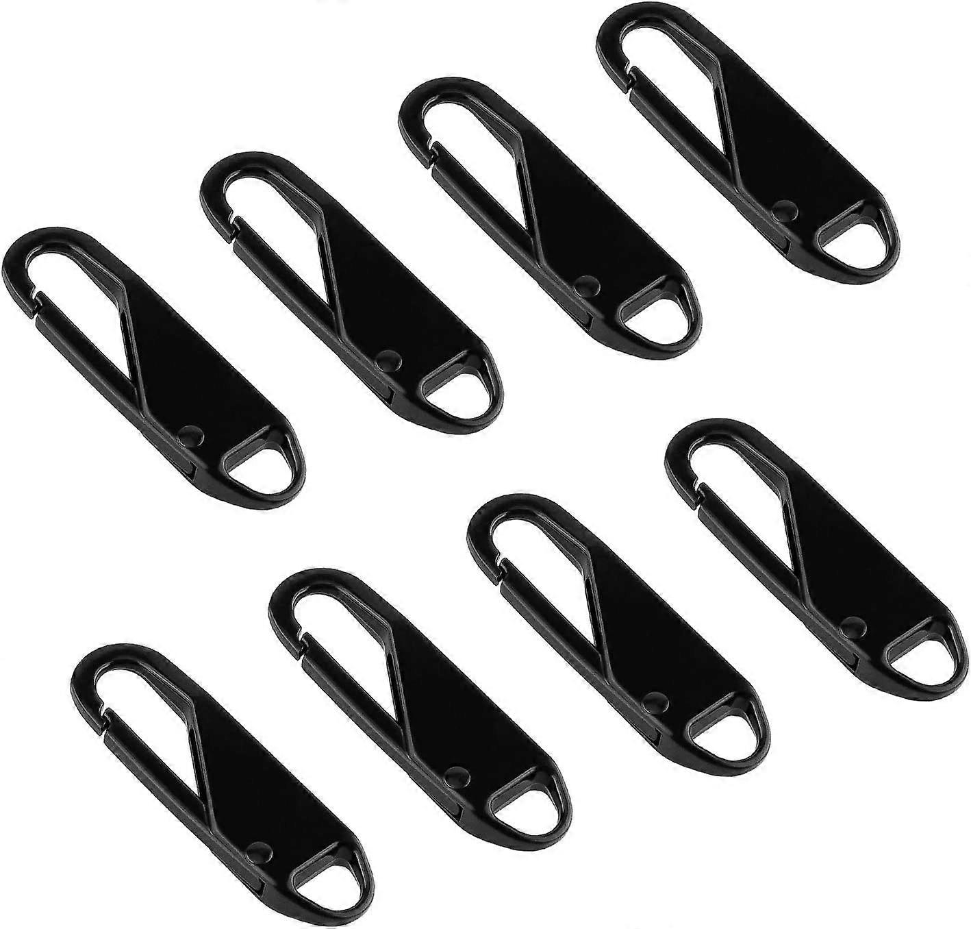 8pcs Zipper Repair Fixer Zipper Puller Pullers Zipper Sliders for Suitcases Boots Coat Jacket Backpacks Black