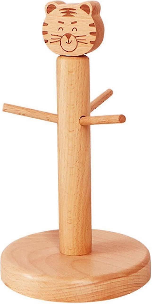 25cm Wooden Coffee Cup Holder With 3 Tree Hooks,accessories,organizer