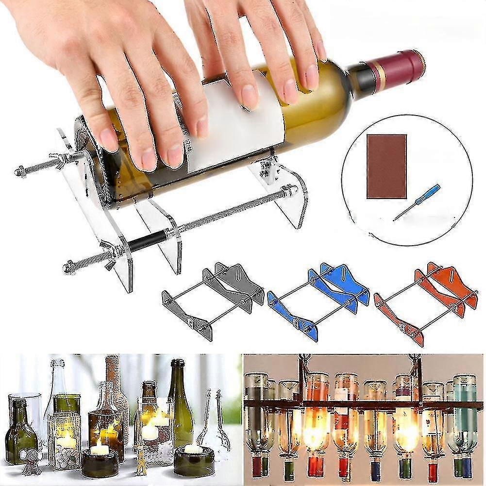 Diy Cutter Professional Roller Bottle Cutting Glass Bottle Cutter With Screwdriver (Transparent Red)