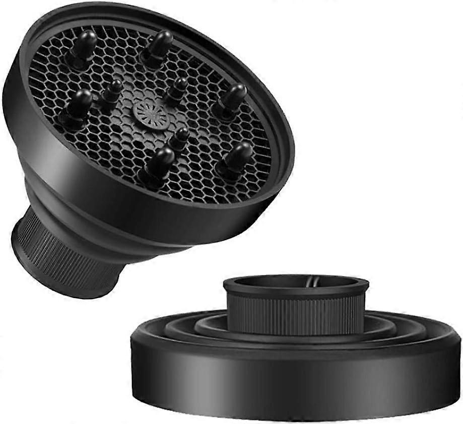Hair Diffuser Hair Dryer Travel Collapsible with Nozzle D=1.6"-1.9" Portable Diffuser Curling with diffuser and Airflow Concentrator for Salon or Home