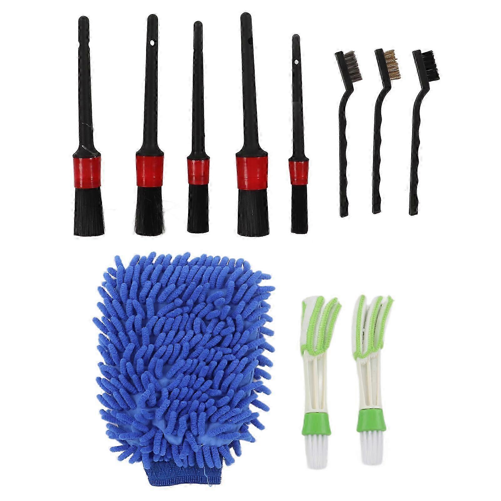 Car Cleaning Detailing Brush Set 11PCS for Interior Exterior Wheels Windshield Wipers and Window Glass