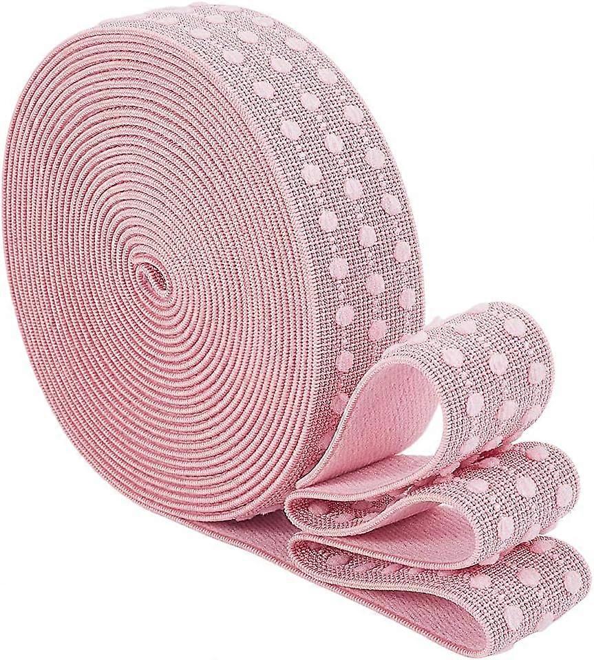 5 Yards Pink Elastic Band 1.1 Inch Wide Non-Slip Elastic Ribbon Nylon Elastic Band Tape for DIY Garment Sewing Crafts Belt Waistband Sports Shorts DIY