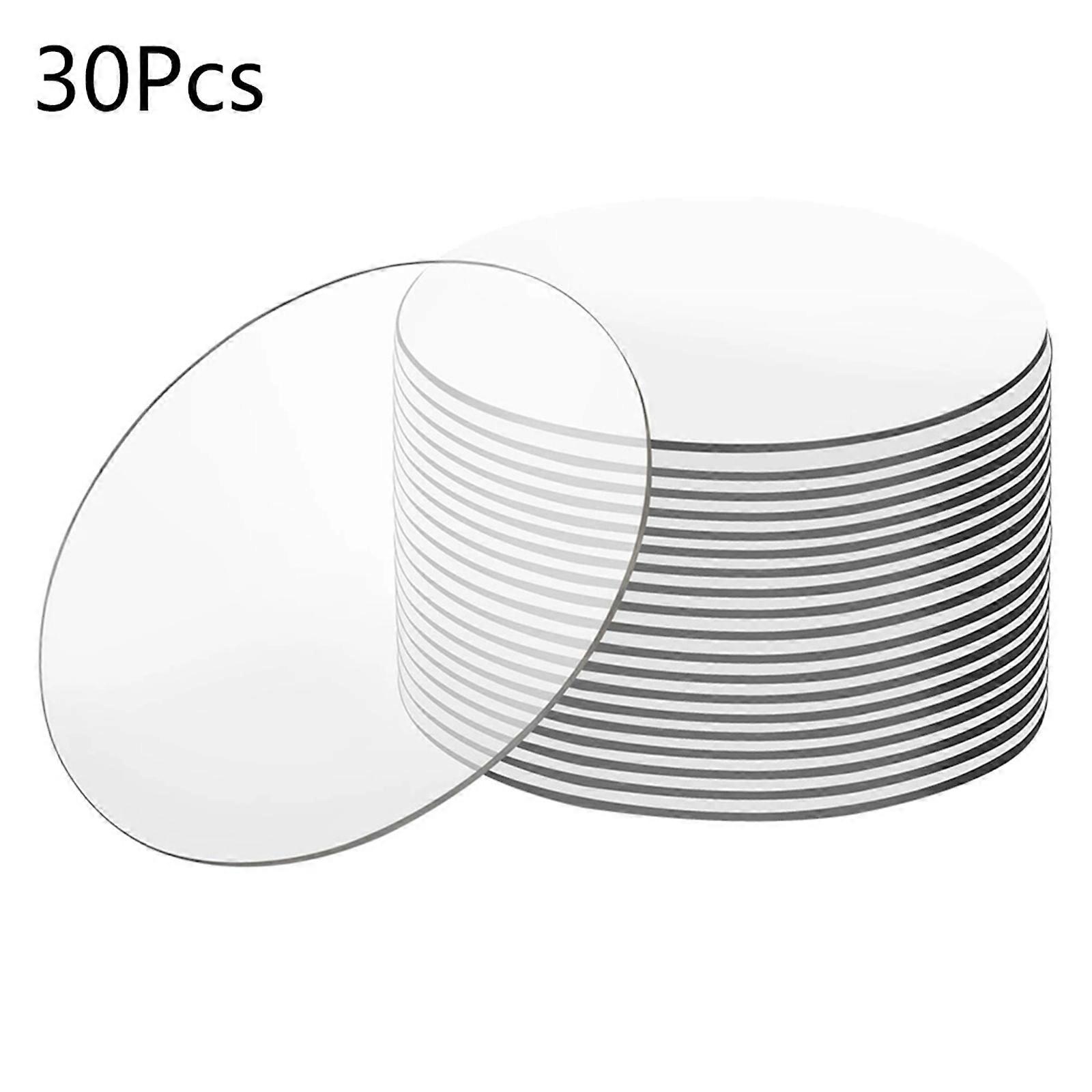 Transparent Acrylic Circle Blank Disc Erasable for DIY Sign Frame LED Light 30pc