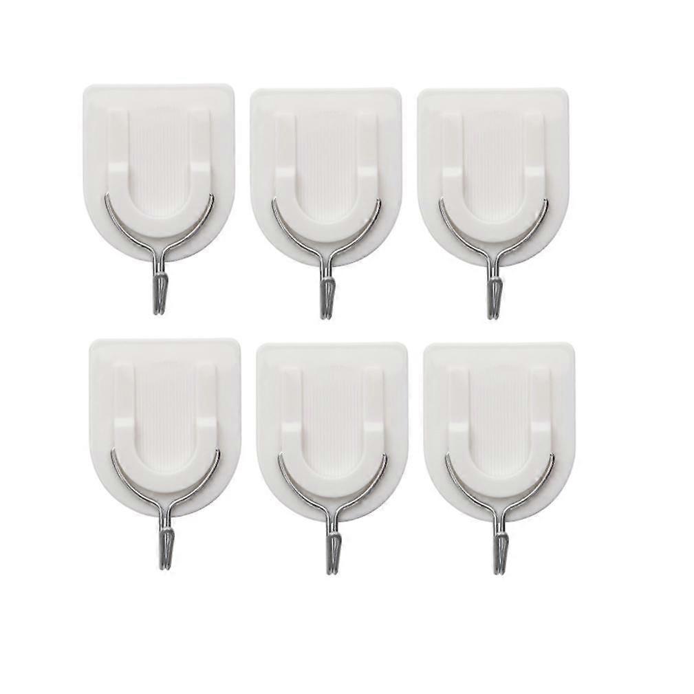 6pcs SUS304 Wall Hooks Extra Large U Shape Hanging Hooks White