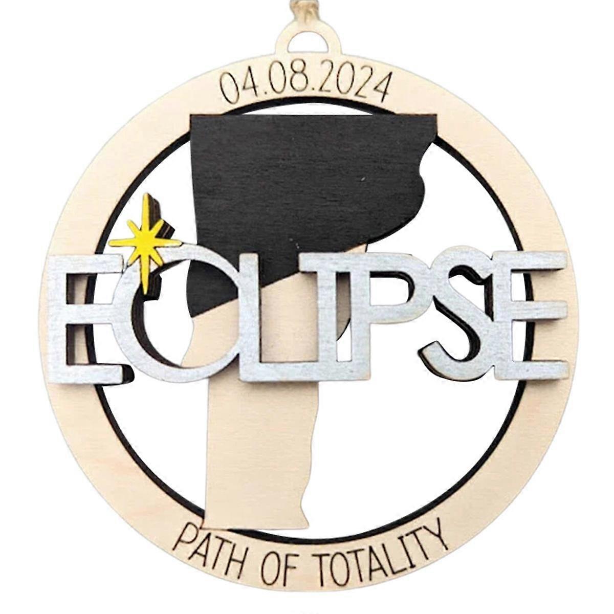 Wooden 2024 Solar Eclipse Souvenirs, 2024 Solar Eclipse Party Decorations Supplies, Solar Eclipse Keepsakes D