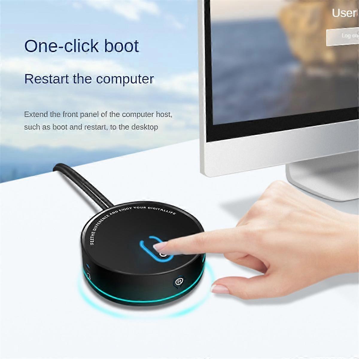 Computer Desktop Switch Internet Cafe Universal USB3.0 Home Desktop External Power Extension Button,Out USB No Audio