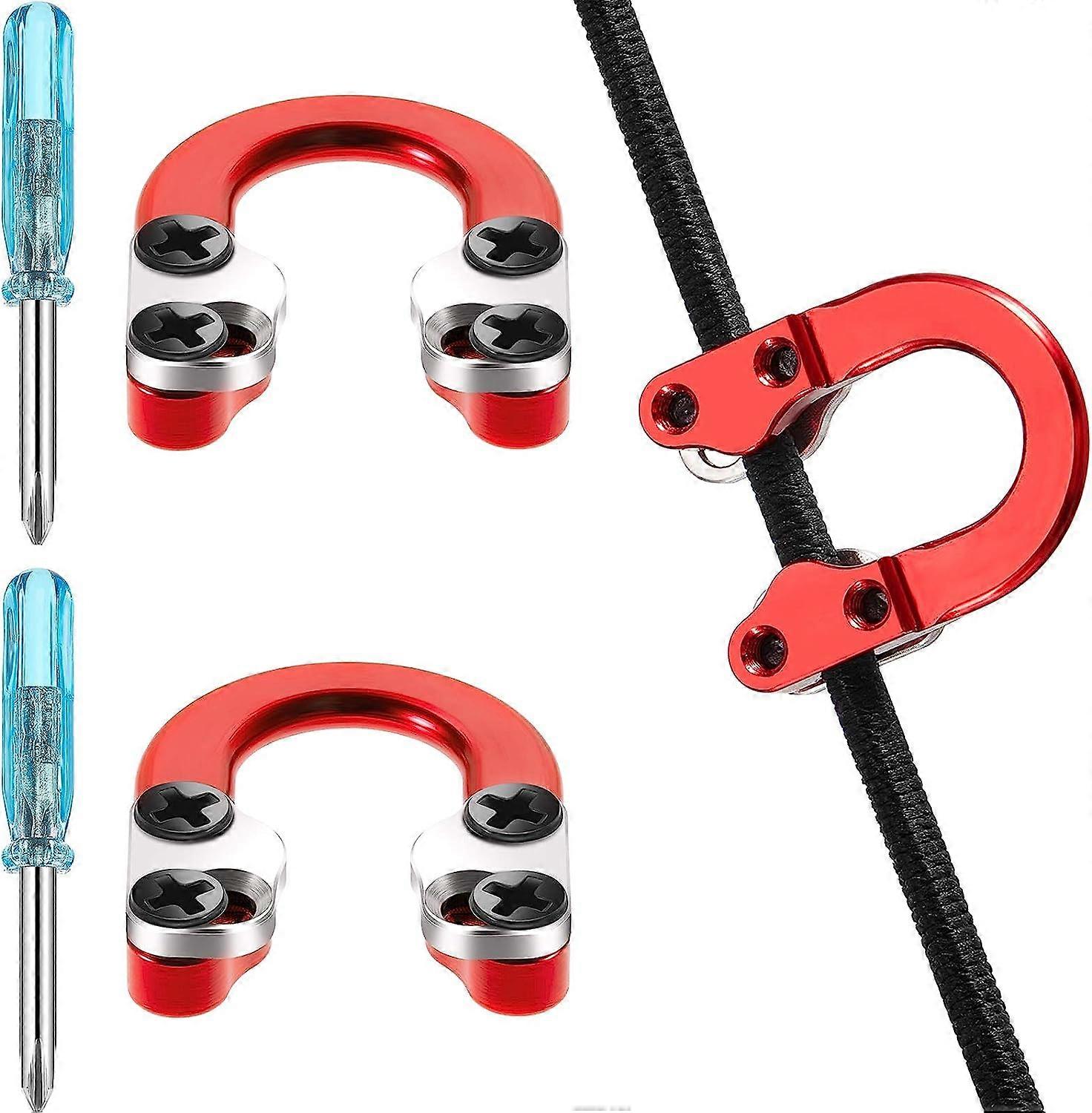 2 Sets Bogenschießen D Loop Compound Bogen Metall U Nocke D Ring Schnallenentriegelung Nockschlaufe mit Schraubendrehern für die Jagd Installationszubehör