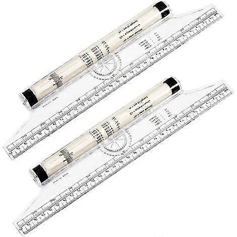 2 Pieces Rolling Parallel Ruler, Rolling Drafting Ruler, Multipurpose Rolling Ruler, Desktop Measuring For Geometry Vertical Parallel Line