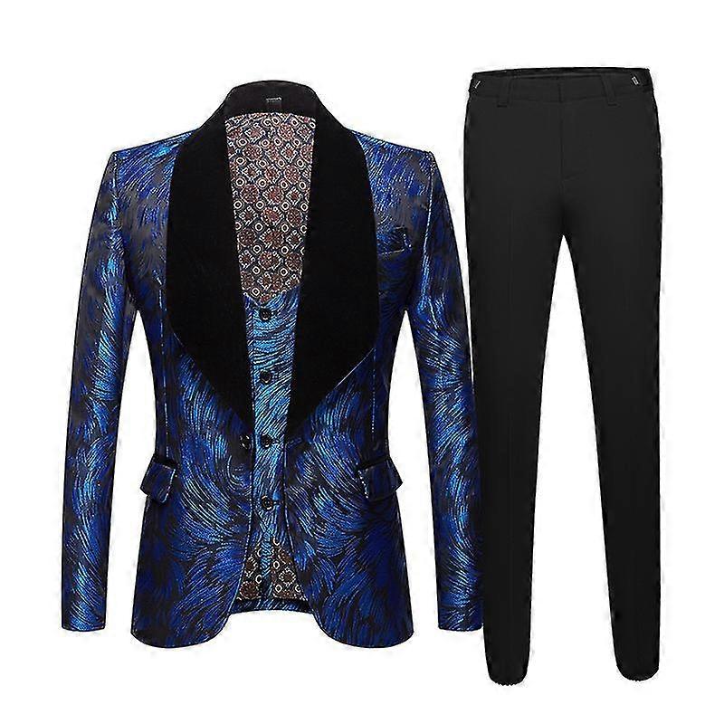 メンズ ビジネスカジュアル 3ピース ウェディングバンケットコスチューム スーツジャケット&パンツ&ベスト