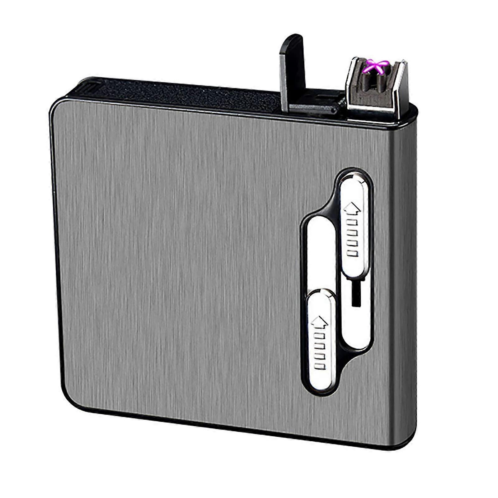 Cigarette Case with Lighter, Dual Arc Lighter Cigarette Box
