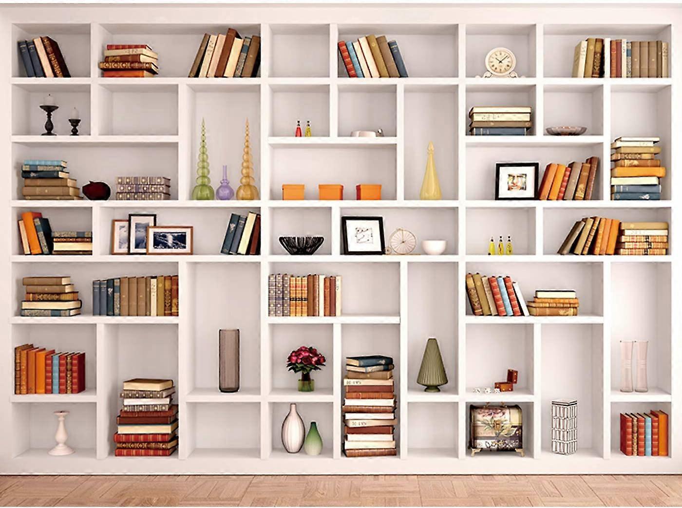 7x5ft White Bookshelf Backdrop Bookcase Backdrops Office Backdrop Video Conference Zoom Backdrop Home Office Decoration Zoom Backdrops for Photography