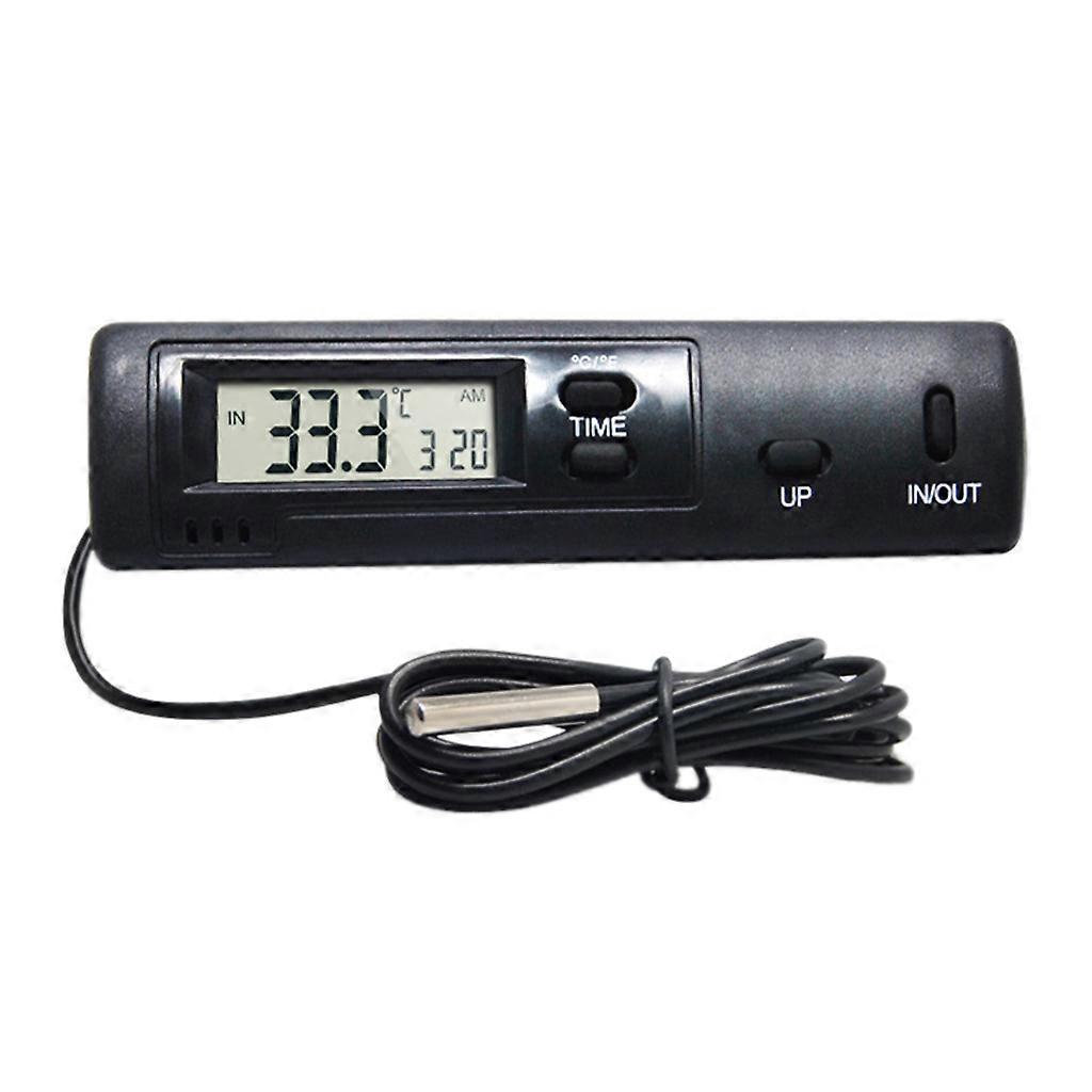 Temperature Sensor Probe in out Dual-way Digital Thermometer Clock Temp Tester