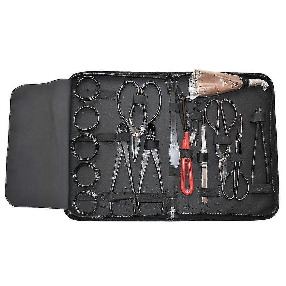 16pcs Garden Bonsai Tool Set Carbon Steel Kit Cutter Scissors With Nylon Case