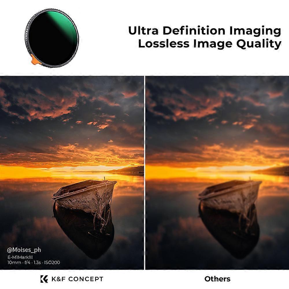 K&F CONCEPT ND3-ND1000 Variable ND Filter Multi Coated Adjustable Camera Lens Filters 49mm 52mm 55mm 58mm 62mm 67mm 77mm 82mm