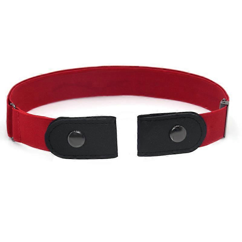 Universal 1 Inch No Buckle Stretch Elastic Waist Buckle-Free Belts For Jean Pants Dresses Women Men Belt