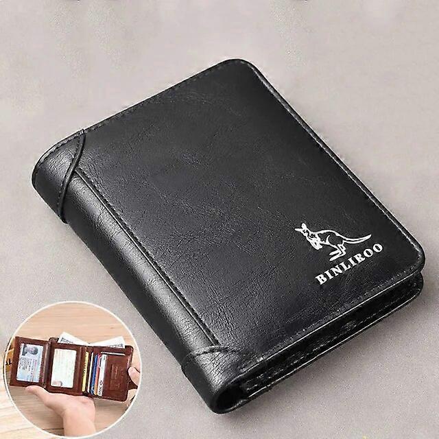 2021 New Male Genuine Leather Wallet Men Wallets RFID Anti Theft Three Fold Business Credit Card Holder Purses Bag Wallet Man