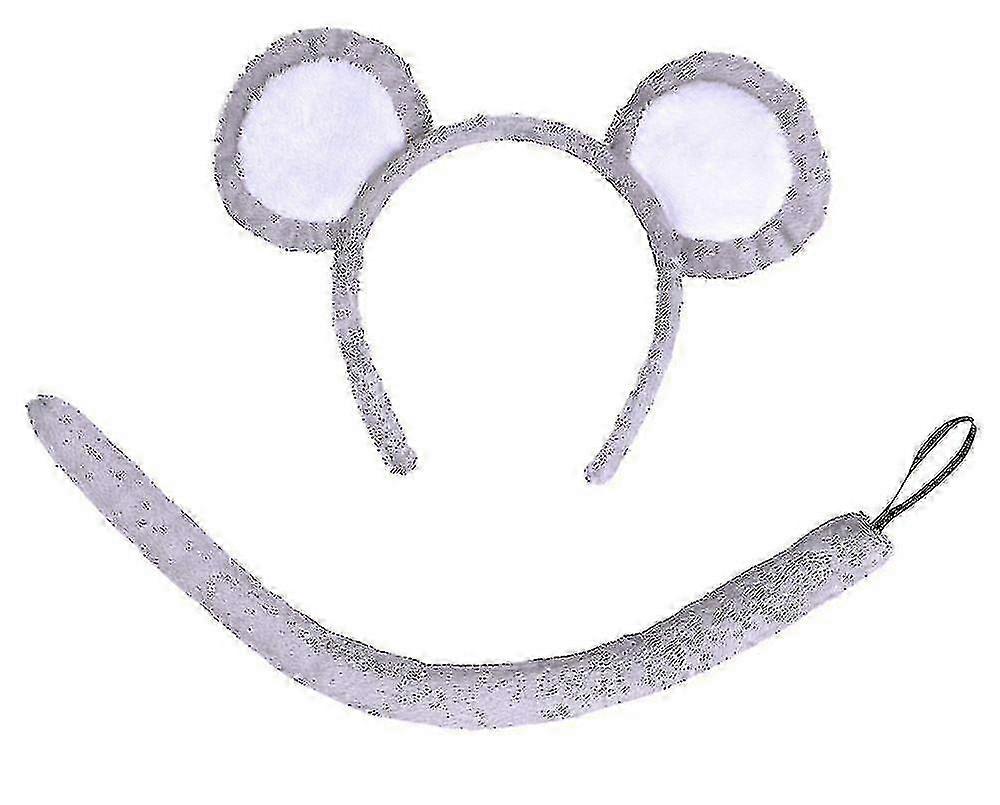 Maus Set Grau (Ohren + Schwanz)