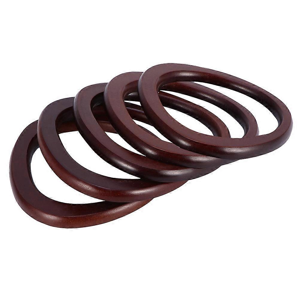 5st Massivt Trä Oval Form Handväska Handväskor Trä Patchwork Väska Ram Hängare