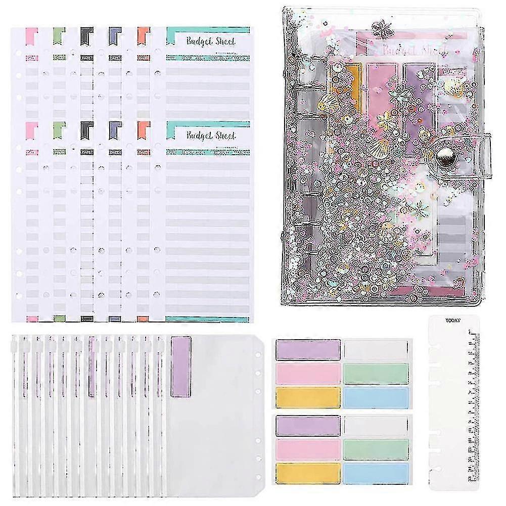 28 pièces A6 Binder Budget Enveloppe Argent Enveloppe, Pvc