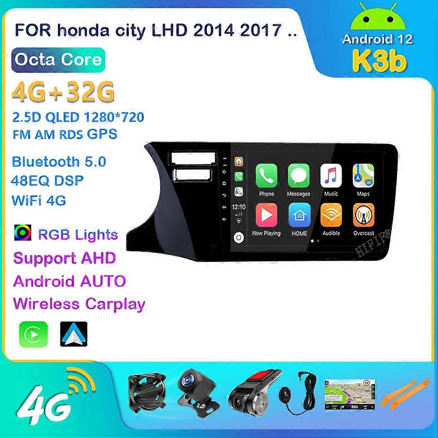 9" Android 12 RAM 2G Car Gps Dvd Player For Honda City LHD 2014 2017 Car Radio Multimedia Navigation Stereo Head Unit Dsp